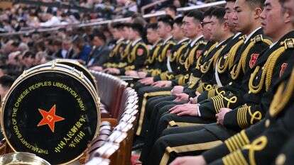 מושב הפתיחה של הקונגרס הלאומי העממי (NPC) באולם הגדול של העם בבייג'ינג ב-5 במרץ 2025 | Jade Gao / AFP