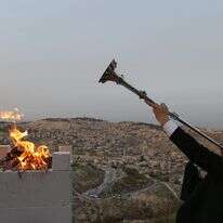 טקס סמלי המדמה את הקרבת קורבן הפסח | פלאש 90 טקס סמלי המדמה את הקרבת קורבן הפסח | פלאש 90