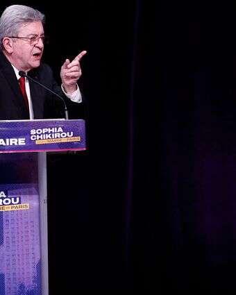 ז'אן-לוק מלנשון בעצרת בחירות לעיריית פריז | AFP