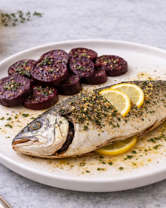 דניס בעשבי תיבול וסלק אפוי | Dall-E