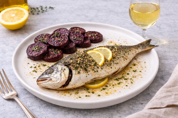 דניס בעשבי תיבול וסלק אפוי | Dall-E