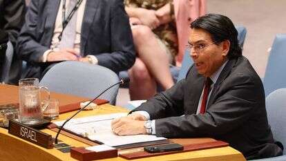 שגריר ישראל באו"ם, דני דנון, בישיבה של מועצת הביטחון | AFP