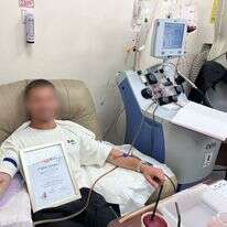 סמל ע' בשעת תרומת מח העצם | עזר מציון