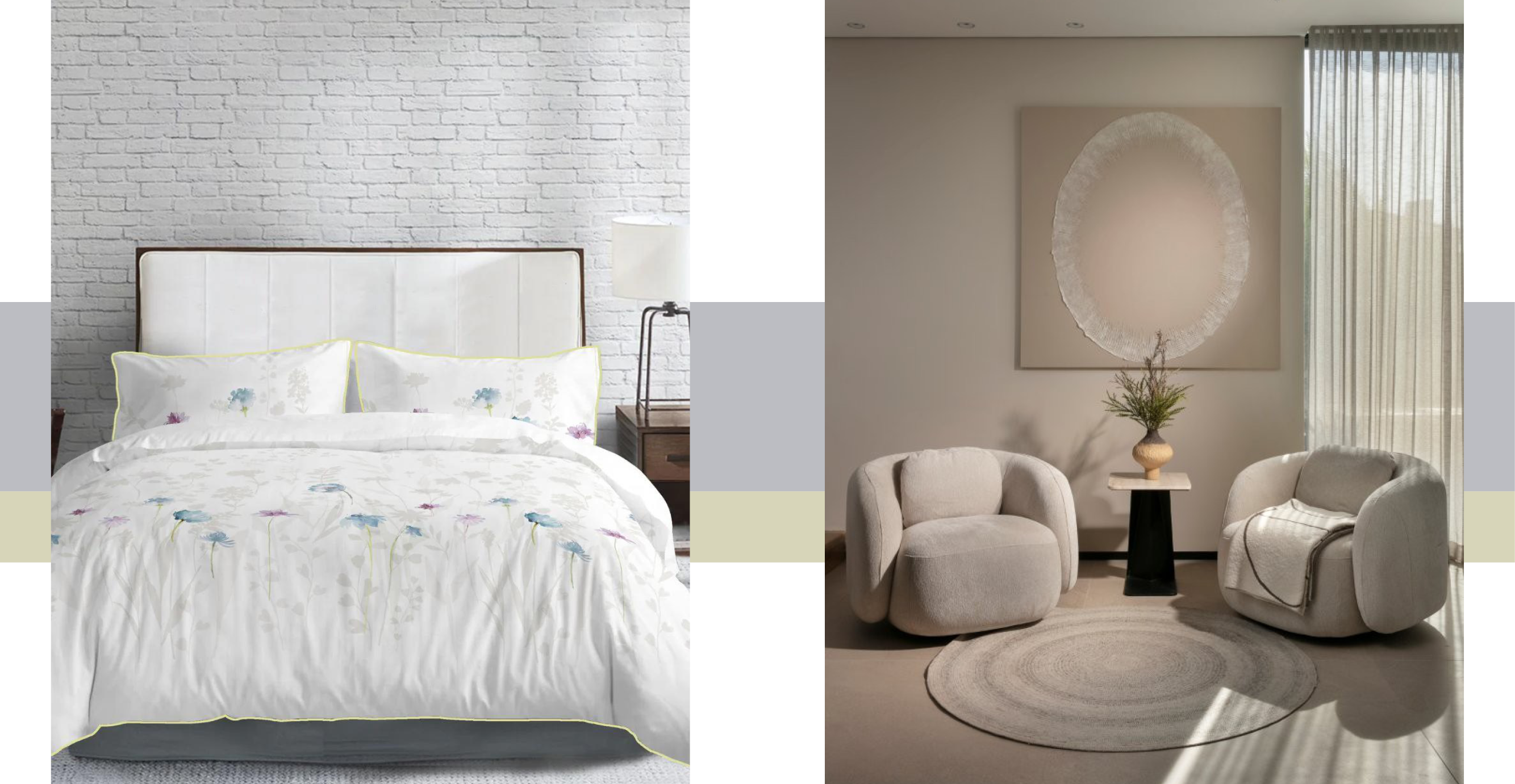 מעצב ליעד יוסף | kenneth cole למשביר - סט מצעים כותנה סאטן דגם SUMMER | אלעד גונן | יונתן לוי