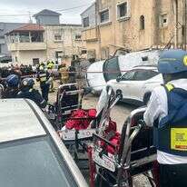 כוחות מד"א בזירת נפילת טיל בכפר קאסם | דוברות מד"א