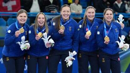 נבחרת שבדיה בזכייה בזהב, באולימפיאדת החורף 2026 | AP