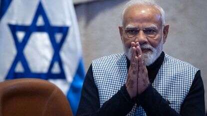 ראש ממשלת הודו, נרנדרה מודי, במליאת הכנסת באחד מביקוריו בישראל | יונתן זינדל, פלאש 90