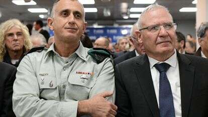 אלוף במיל' עמוס ידלין, לשעבר ראש אמ"ן (ימין)
ולצידו אלוף תמיר היימן, ראש אמ"ן לשעבר, ראש המכון למחקרי ביטחון לאומי (INSS) | תומר נויברג - פלאש 90