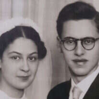 הרב אלי בלוך וז'ורז'ט (לבית סמואל) בחתונתם, 1936 | באדיבות המשפחה הרב אלי בלוך וז'ורז'ט (לבית סמואל) בחתונתם, 1936 | באדיבות המשפחה