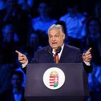 ראש ממשלת הונגריה ויקטור אורבן נואם באירוע "יום הידידות" בפארק הספורט MTK בבודפשט, הונגריה, ב-7 באפריל 2026 | יטר קוהלמי / AFP