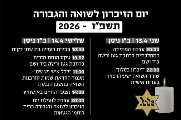 אירועי יום הזיכרון לשואה ולגבורה | סטודיו מקור ראשון