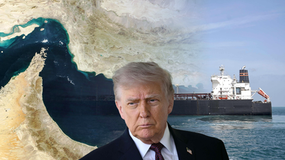 טראמפ וברקע מצר הורמוז | AFP