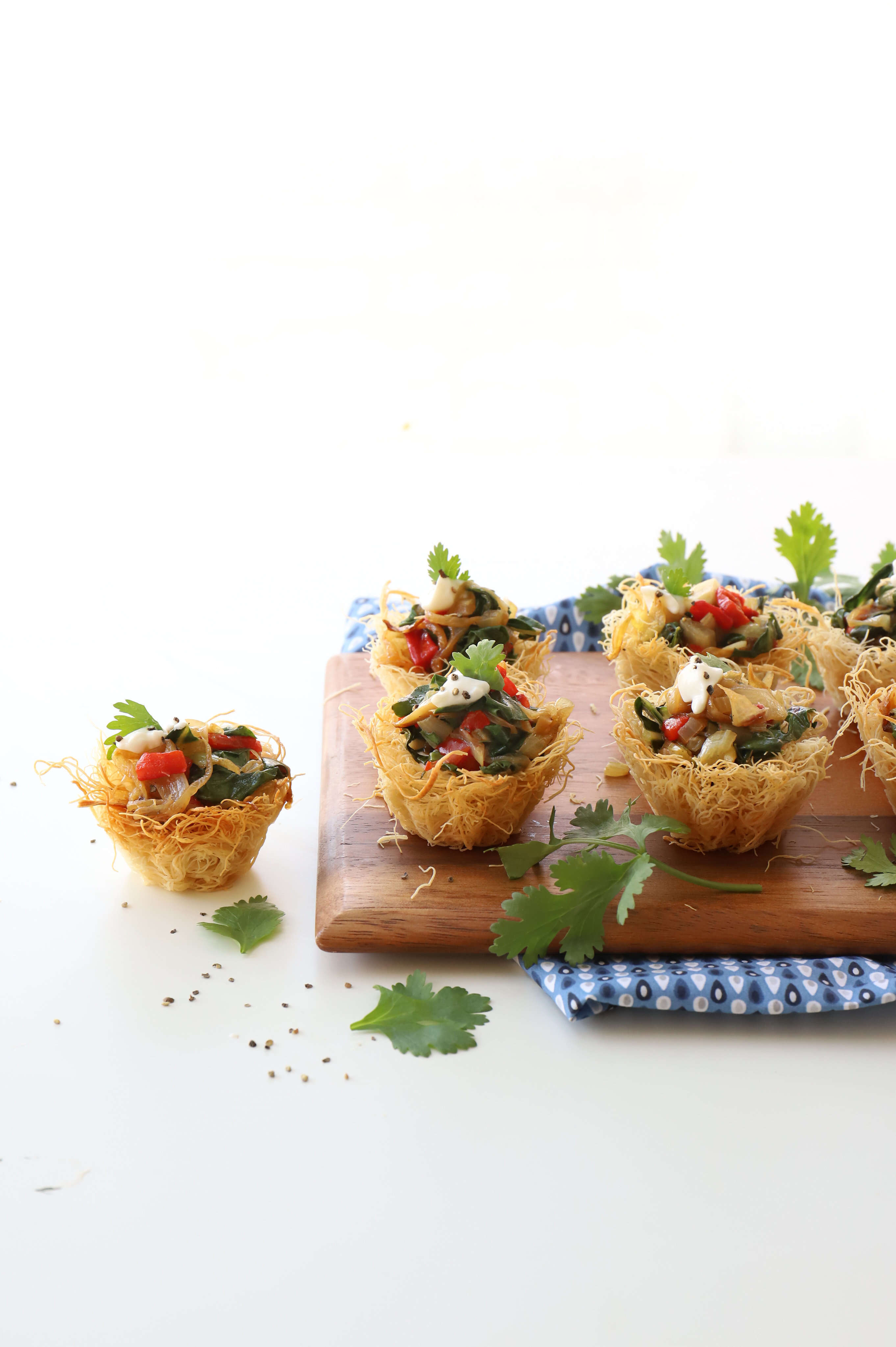 סלסילות קדאיף במילוי מנגולד ופלפלים קלויים | אפרת ליכטנשטט