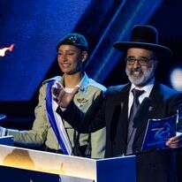 הרב זרביב בהדלקת המשואה בטקס יום העצמאות, השבוע | חיים גולדברג, פלאש 90