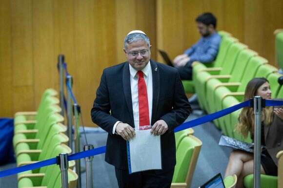 השר איתמר בן־גביר בכנסת, בחודש שעבר | חיים גולדברג, פלאש 90