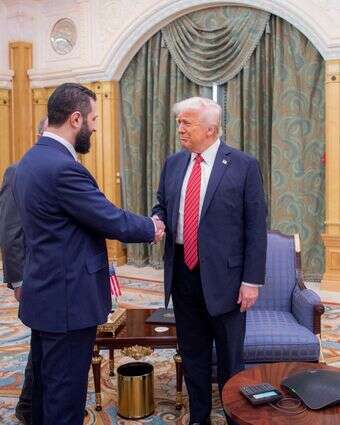 א־שרע וטראמפ בפגישה בריאד, מאי 2025 | איי.אף.פי