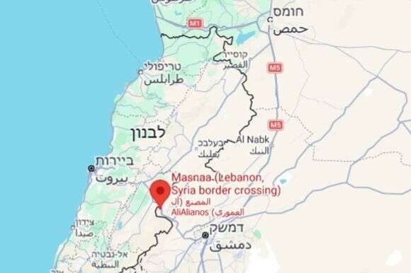 דרך האזור הזה מועברים נשק, כסף וסמים לידי חיזבאללה בעמק הלבנון. מעבר אל-מצנע (באדום) | google maps דרך האזור הזה מועברים נשק, כסף וסמים לידי חיזבאללה בעמק הלבנון. מעבר אל-מצנע (באדום) | google maps
