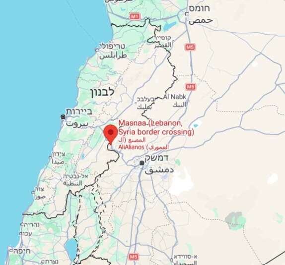 מעבר אל-מצנע (באדום) | google maps