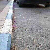 מדרכת חנייה כחול לבן | שאטרסטוק