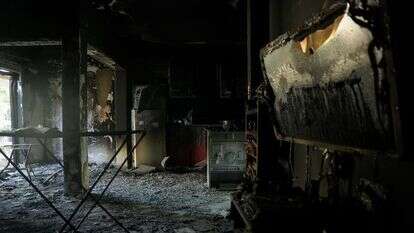 ההרס הרב בקיבוץ חולית, בימים שלאחר הטבח | אריק מרמור, פלאש 90