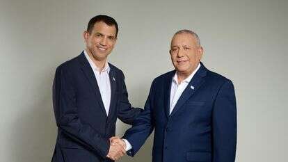 גדי איזנקוט ושאול מרידור, בהכרזתם | דוברות מפלגת "ישר"