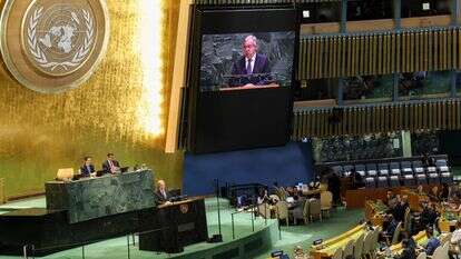 מזכ"ל האו"ם אנטוניו גוטרש נואם במועצה הכללית | AFP