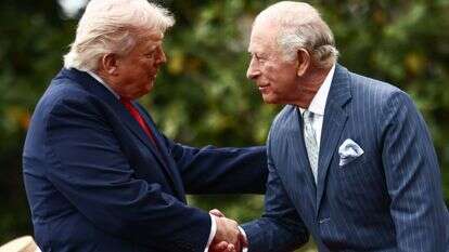 הנשיא טראמפ והמלך צ'ארלס | Henry NICHOLLS / AFP