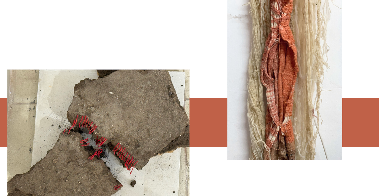 עבודה של ריקי אלקיים | עפרה צימבליסטה, חתך אדמה, 1984,פוליאוריתן, אפוקסי, ברזל | בתערוכה דוללות בבית הבאר | אורי שדה, גלריה צימבליסטה