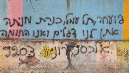 הגרפיטי על קיר הבית בלבנון | חזי דרקסלר