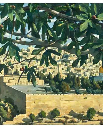 אילן ברוך, "תאנה בירושלים", שמן על בד, 2017 | אבי אמסלם