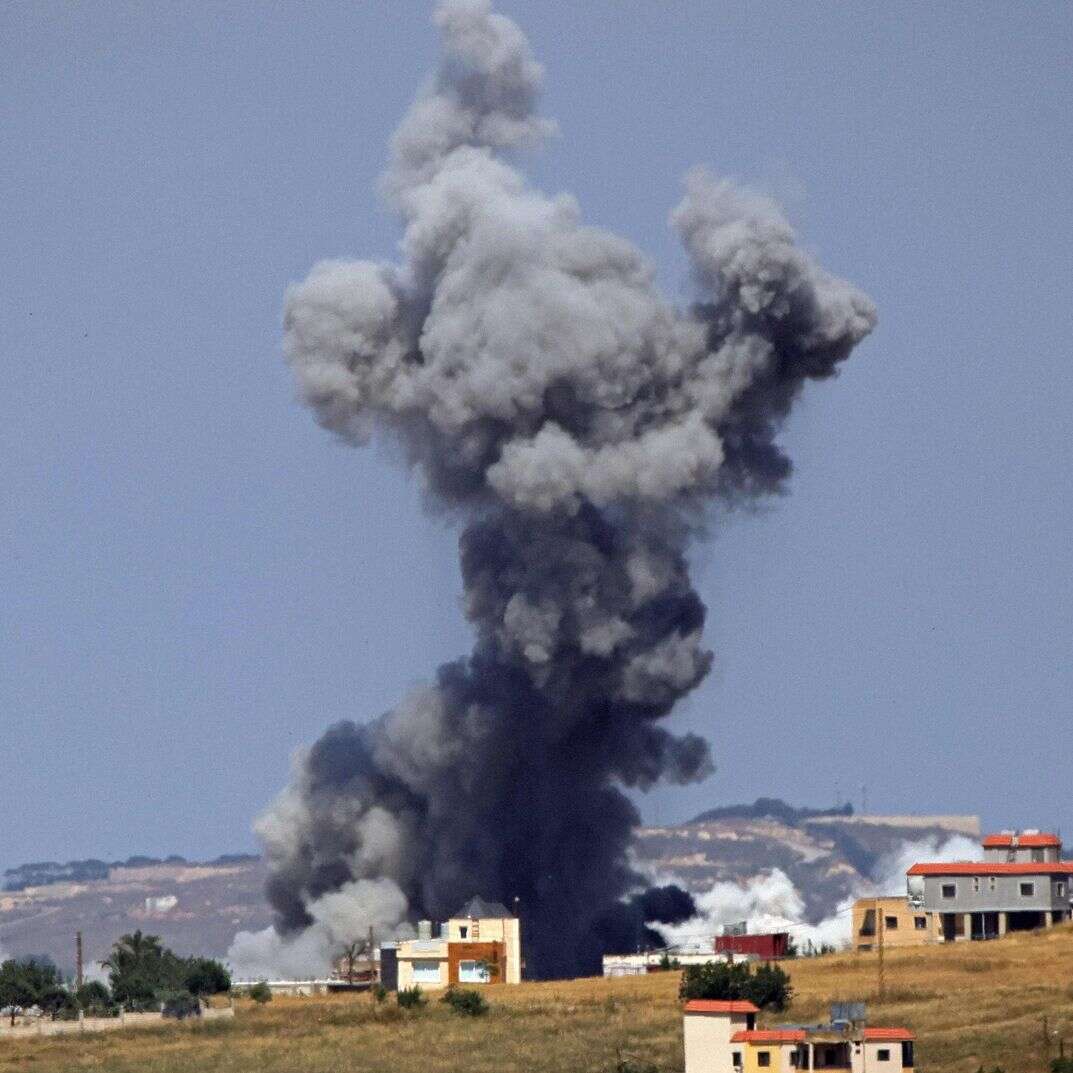 תקיפת צה"ל במרג'יון בדרום לבנון, אתמול | AFP