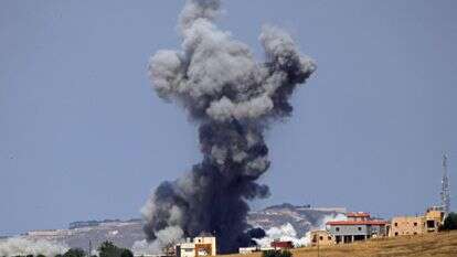 תקיפת צה"ל במרג'יון בדרום לבנון | AFP תקיפת צה"ל במרג'יון בדרום לבנון | AFP