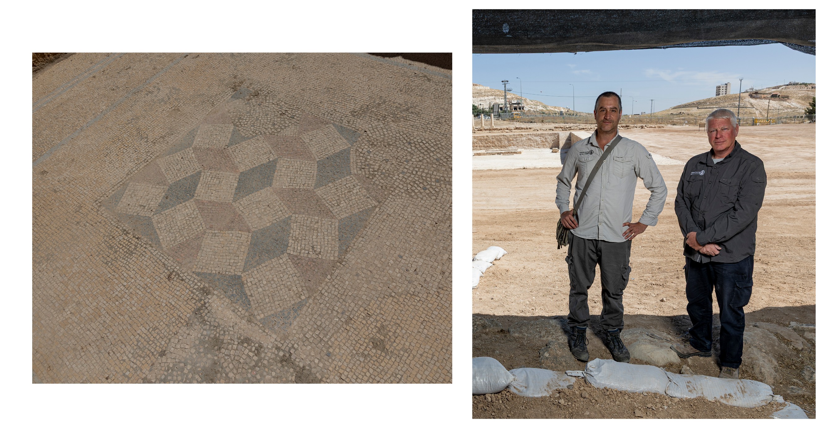 "אין מי שפוגע באתרים כמו הארכיאולוגים, אבל אז נכנסים אנשי השימור". מימין: אבנר הילמן דותן טראובמן | "חשוב שפקח יבין בארכיאולוגיה וגם בערבית". פסיפס בבית המרחץ | נעמה שטרן "אין מי שפוגע באתרים כמו הארכיאולוגים, אבל אז נכנסים אנשי השימור". מימין: אבנר הילמן דותן טראובמן | "חשוב שפקח יבין בארכיאולוגיה וגם בערבית". פסיפס בבית המרחץ | נעמה שטרן