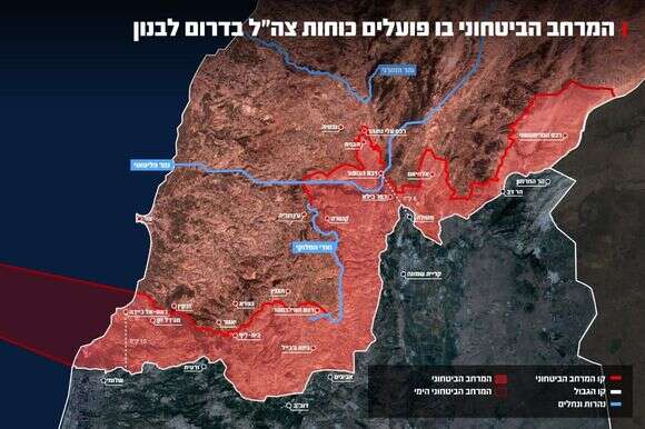 מפת השליטה בלבנון שפרסם צה"ל, 18 ביוני | דובר צה"ל מפת השליטה בלבנון שפרסם צה"ל, 18 ביוני | דובר צה"ל