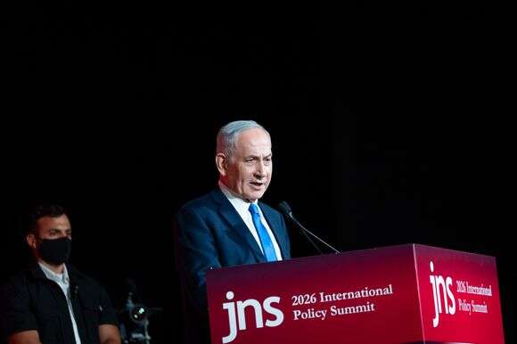 נתניהו נואם בכנס, אמש | Chaim Goldberg/Flash90 נתניהו נואם בכנס, אמש | Chaim Goldberg/Flash90