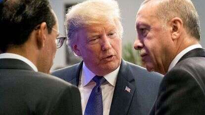 נשיא ארה"ב דונלד טראמפ ומקבילו הטורקי רג'פ טאיפ ארדואן | AFP