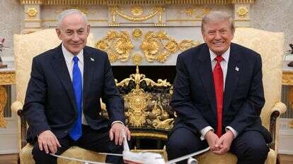 נתניהו וטראמפ בפגישתם השבוע בבית הלבן | מעיין טואף, לע"מ נתניהו וטראמפ בפגישתם השבוע בבית הלבן | מעיין טואף, לע"מ