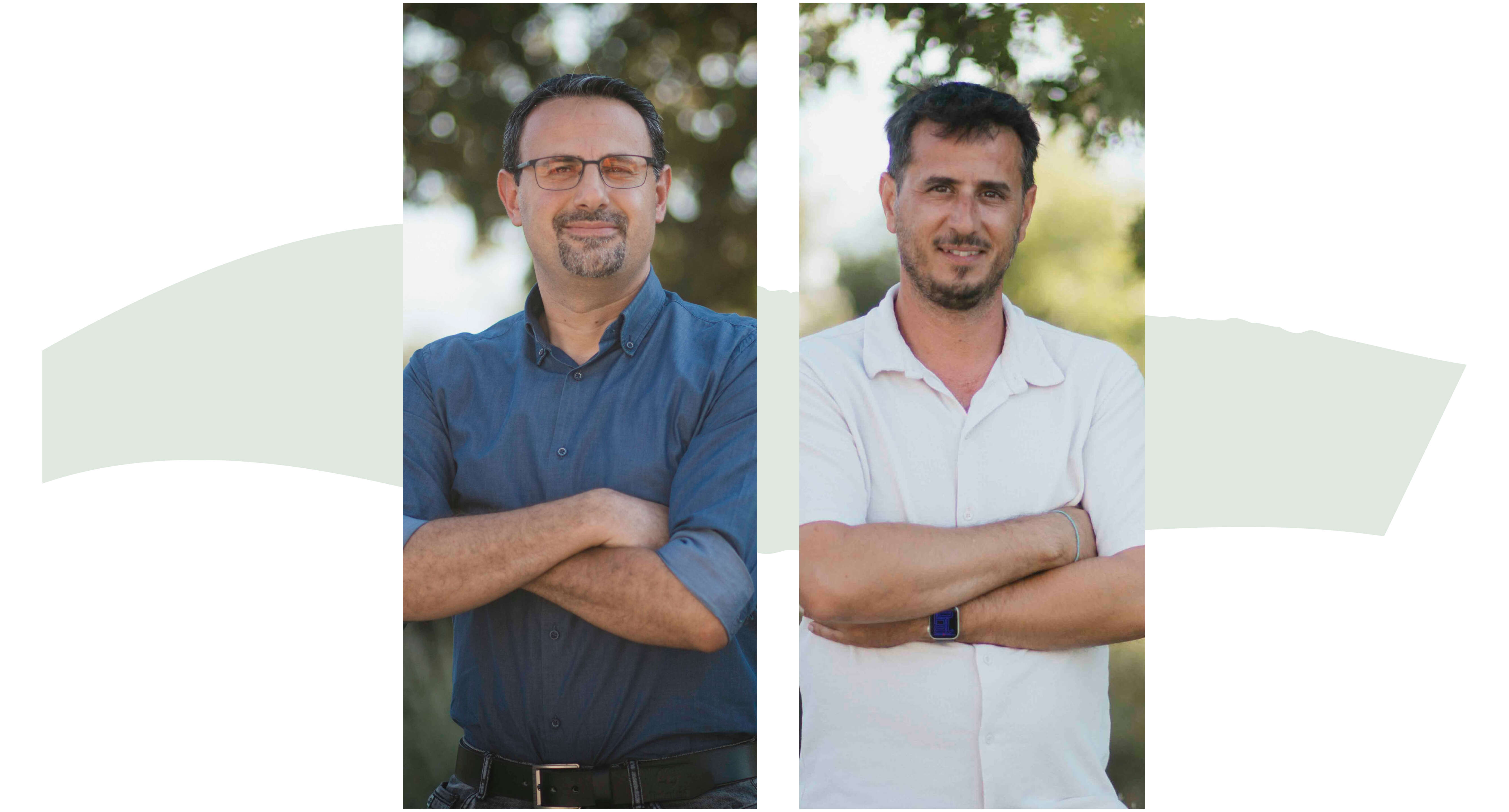 החיבור לאדמה נותן כוח. עמית אבישי (מימין) וד"ר לואי בשיר | אביב נווה החיבור לאדמה נותן כוח. עמית אבישי (מימין) וד"ר לואי בשיר | אביב נווה