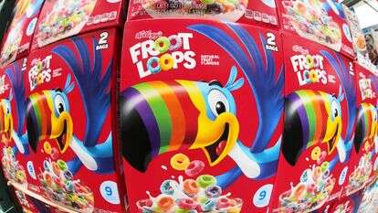 דגני "פרוט לופס" (Froot Loops) של קלוגס מוצגים בסניף "קוסטקו" בפיטסבורג, 14 ביולי 2025 | AP / ג'ין ג'. פוסקר, ארכיון דגני "פרוט לופס" (Froot Loops) של קלוגס מוצגים בסניף "קוסטקו" בפיטסבורג, 14 ביולי 2025 | AP / ג'ין ג'. פוסקר, ארכיון