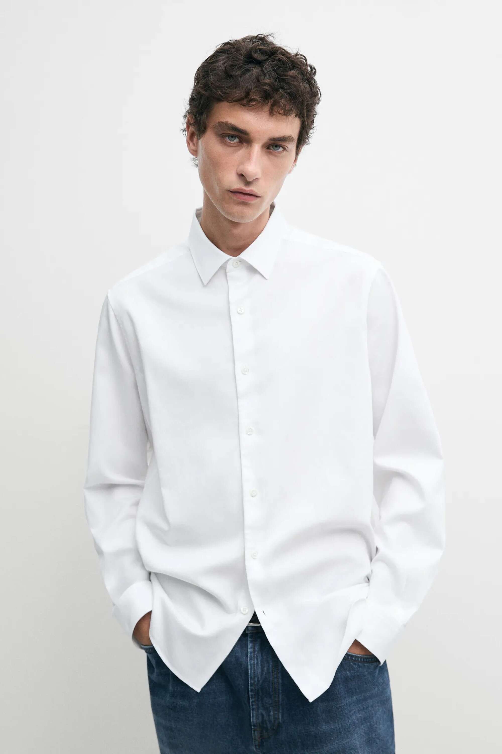 Massimo Dutti חולצה עם טקסטורה מ-100% כותנה | יח"צ