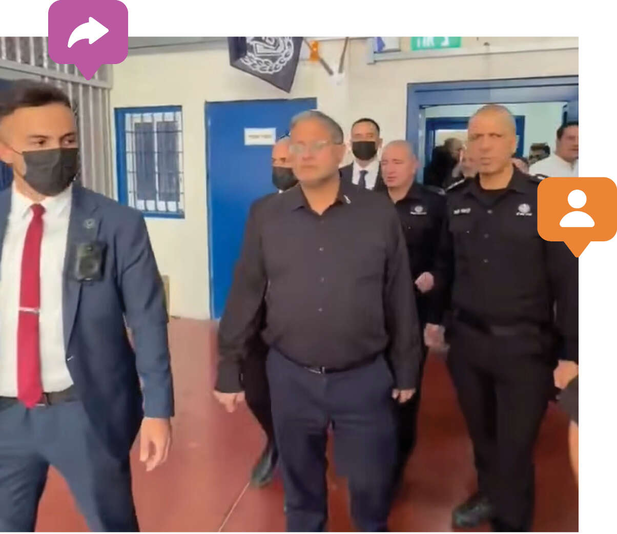 ביקור בבית כלא ביטחוני. מתוך סרטון של איתמר בן–גביר | צילום מסך ביקור בבית כלא ביטחוני. מתוך סרטון של איתמר בן–גביר | צילום מסך