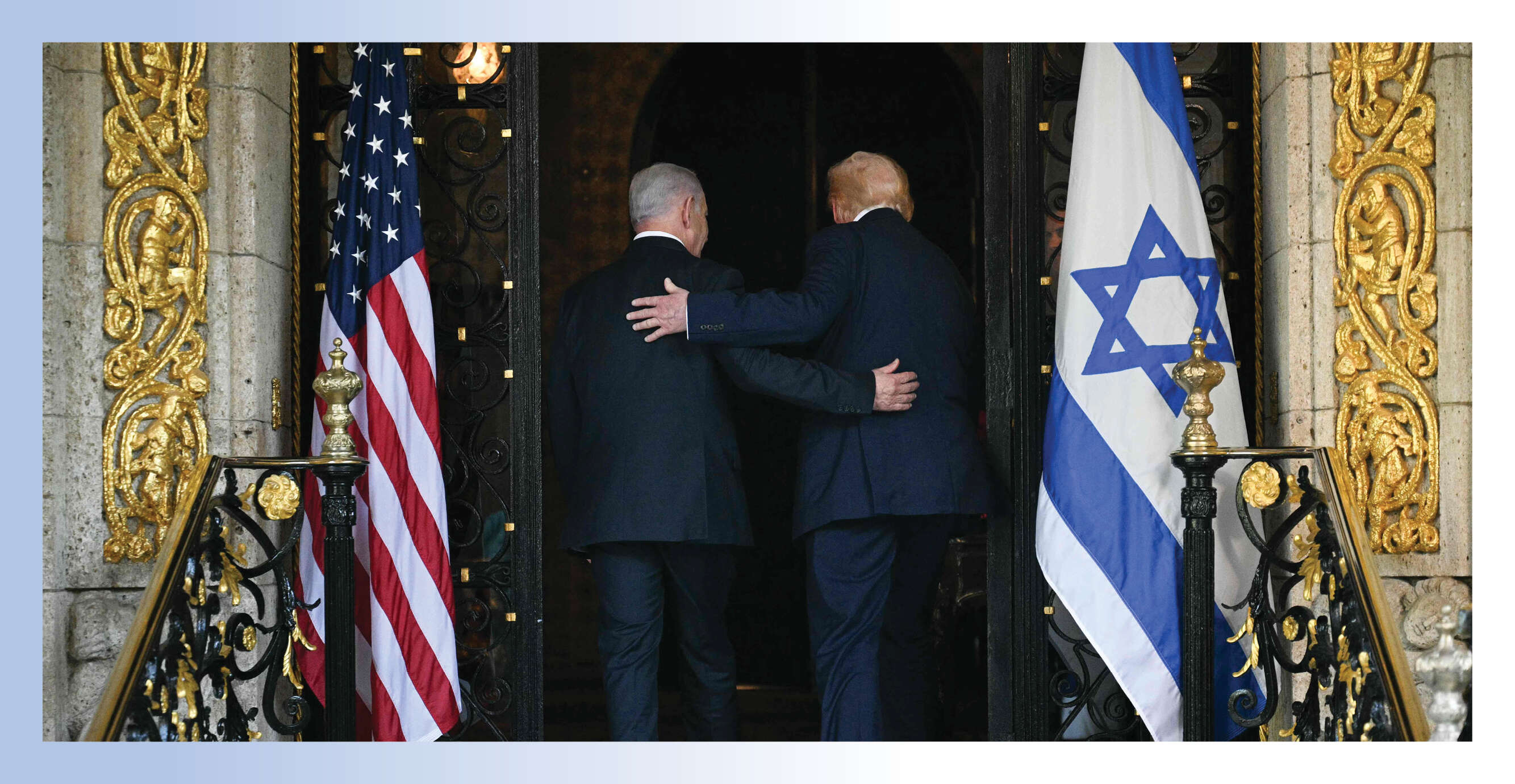 "ידידי דונלד, הנה מה שאני הולך לעשות. א', ב', ג', ד'. אני מודיע לך". טראמפ ונתניהו במאר־א־לאגו, דצמבר 2025 | AFP "ידידי דונלד, הנה מה שאני הולך לעשות. א', ב', ג', ד'. אני מודיע לך". טראמפ ונתניהו במאר־א־לאגו, דצמבר 2025 | AFP