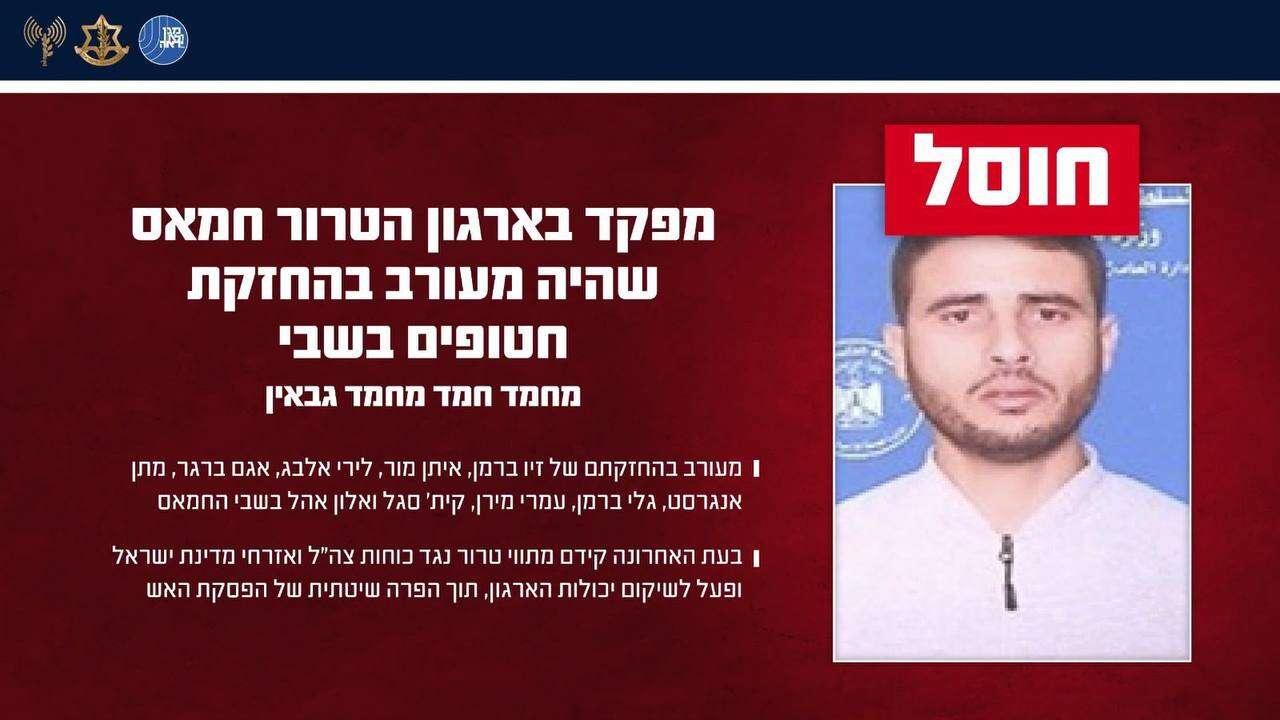 המחסל שהחזיק באלבג ובחטופים נוספים - וחוסל | דובר צה"ל המחסל שהחזיק באלבג ובחטופים נוספים - וחוסל | דובר צה"ל