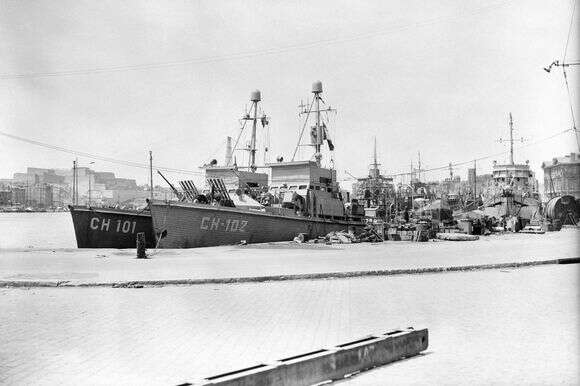 תצלום מאפריל 1945 של ספינות מלחמה צרפתיות בנמל מרסיי במהלך מלחמת העולם השנייה | AFP תצלום מאפריל 1945 של ספינות מלחמה צרפתיות בנמל מרסיי במהלך מלחמת העולם השנייה | AFP