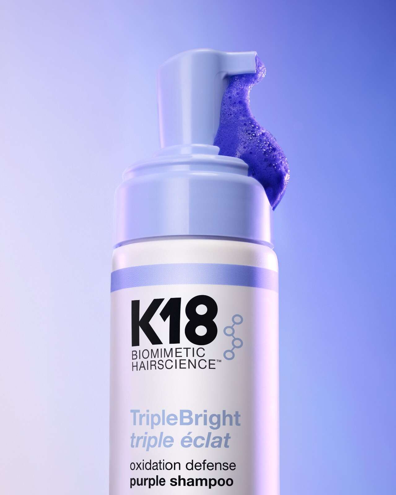 Triplebright שמפו סגול לניטרול והגנה מבית K18 | יח"צ Triplebright שמפו סגול לניטרול והגנה מבית K18 | יח"צ