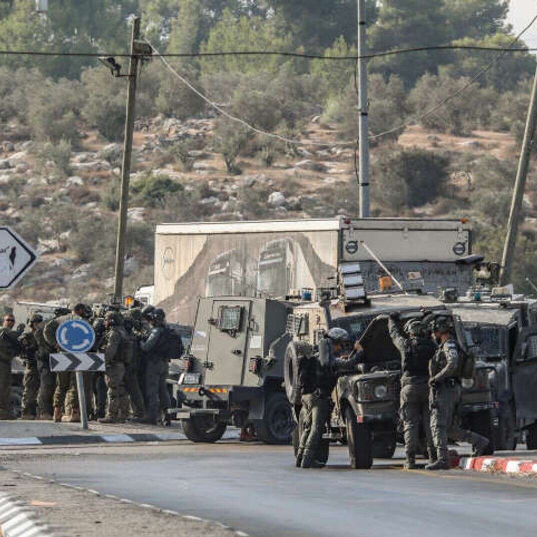 זירת הפיגוע במחסום תרקומיא שבו נרצחו שלושת השוטרים, 1 בספטמבר 2024 | Wisam Hashlamoun, Flash90