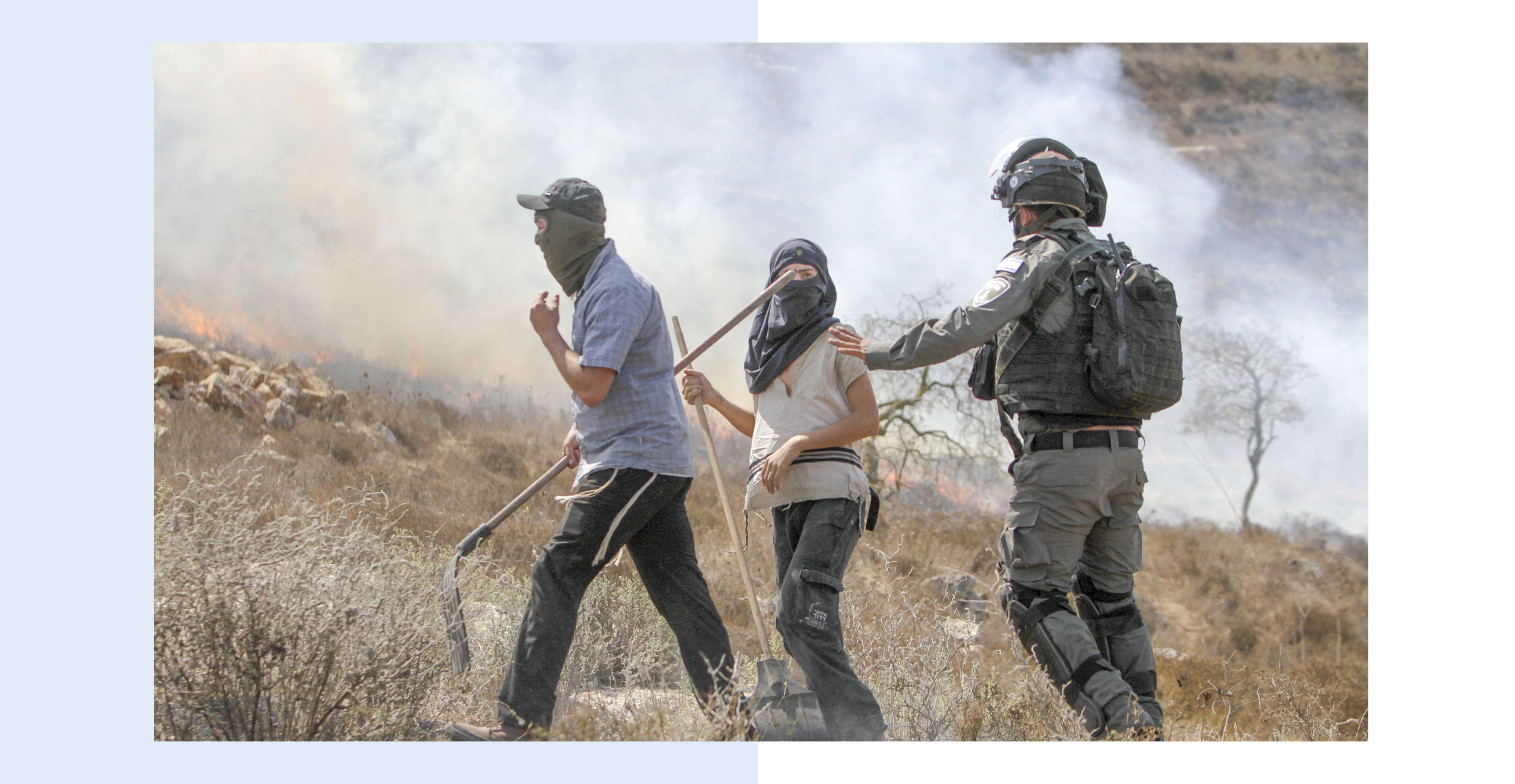 "מאה מתפרעים גורמים עוול עצום לכללהמתיישבים". שוטר ונערי גבעות במהלך עימותים בין ערבים ליהודים ליד יצהר | נאסר אישתאח, פלאש 90 "מאה מתפרעים גורמים עוול עצום לכללהמתיישבים". שוטר ונערי גבעות במהלך עימותים בין ערבים ליהודים ליד יצהר | נאסר אישתאח, פלאש 90