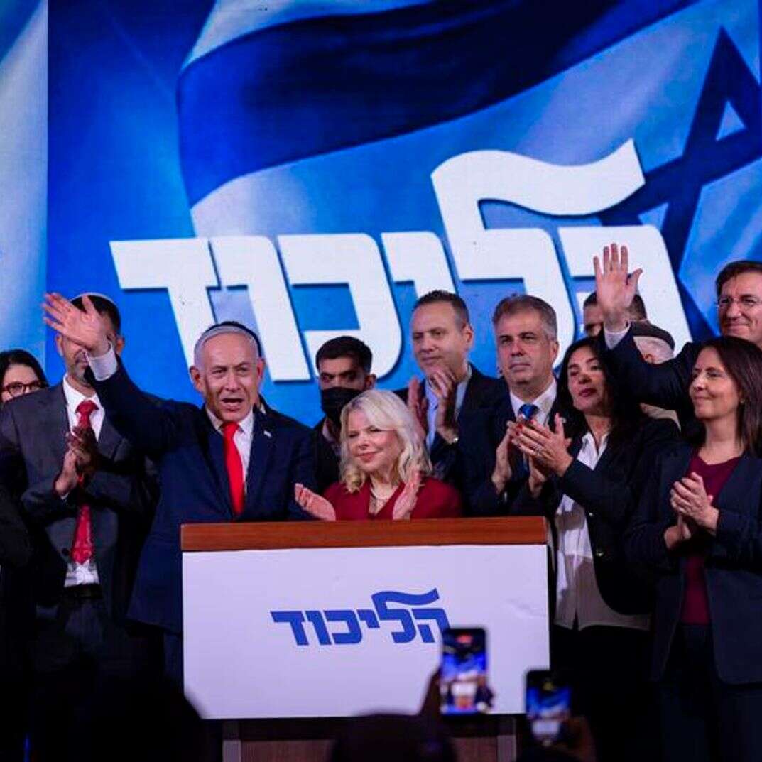 בנימין נתניהו במטה הבחירות של מפלגת הליכוד בבנייני האומה | חיים גולדברג, פלאש 90