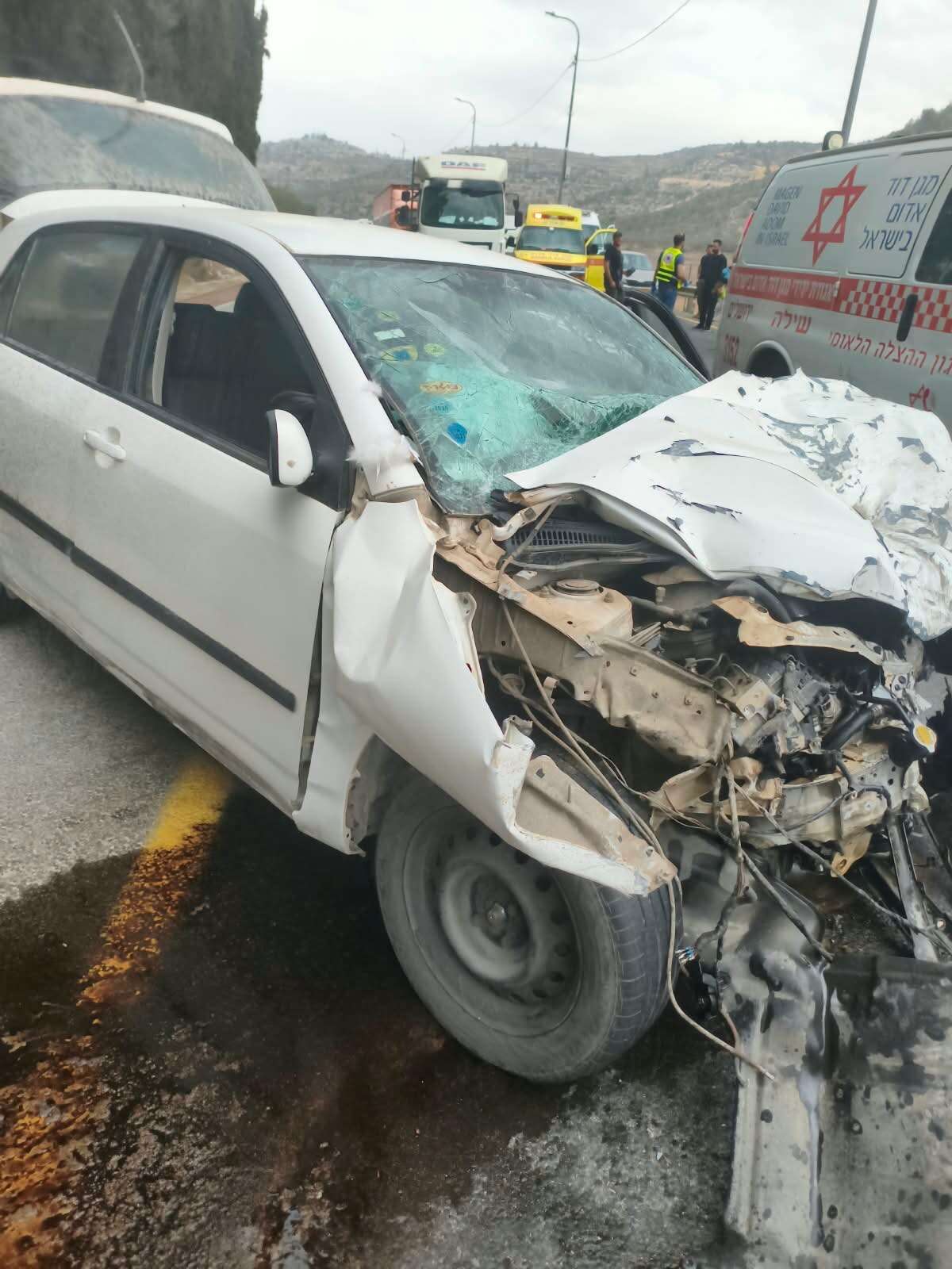 מכוניתה של שרייבר לאחר הפיגוע | באדיבות המשפחה