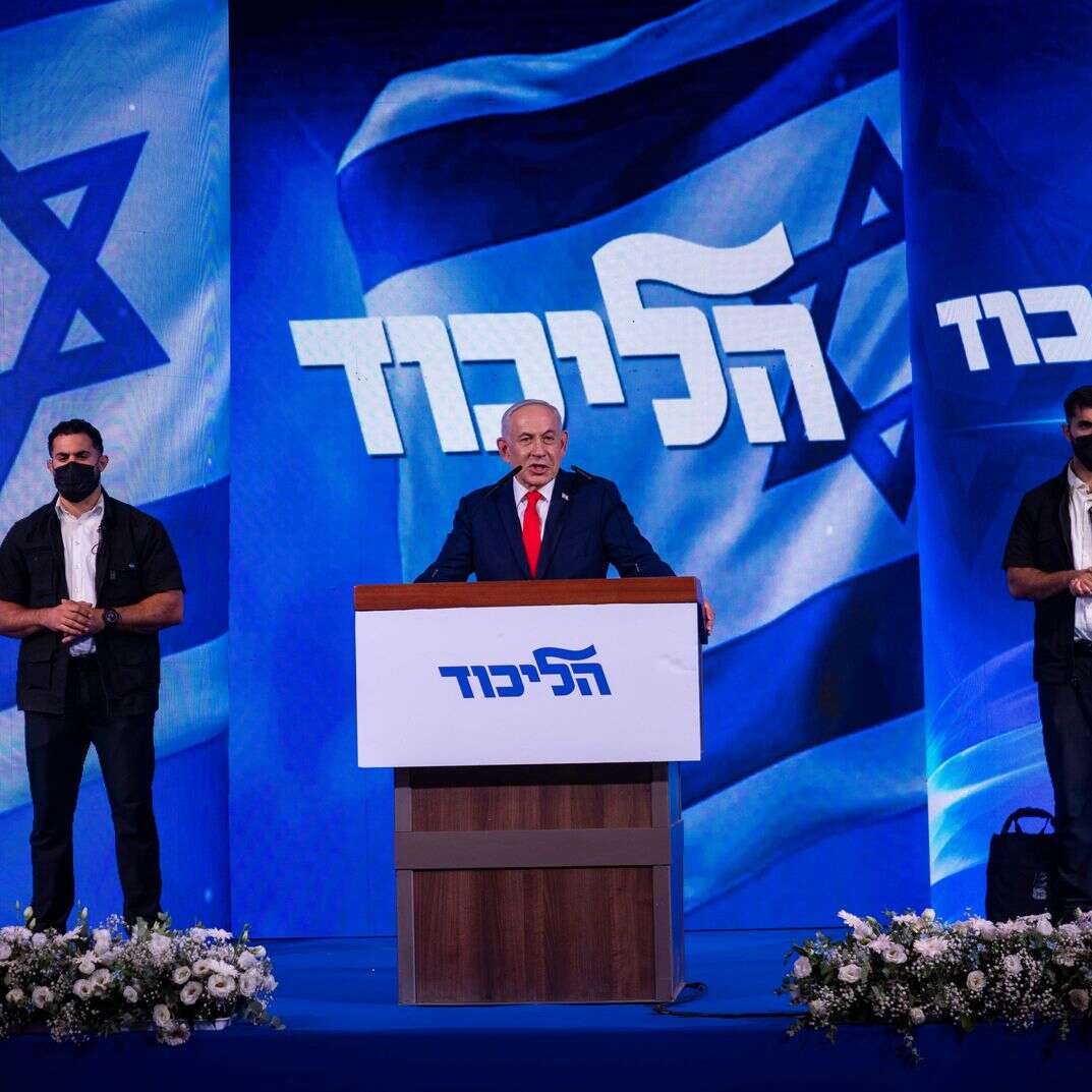 נתניהו נואם במטה הליכוד בליל הבחירות | חיים גולדברג, פלאש 90 נתניהו נואם במטה הליכוד בליל הבחירות | חיים גולדברג, פלאש 90